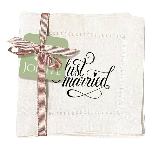 Hemstitch Napkins - Just Married