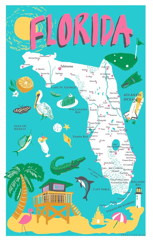 Florida Icon Kitchen Towel
