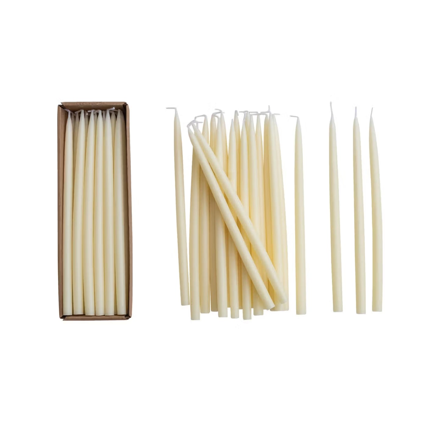 Unscented Thin Taper Candles, Set of 24
