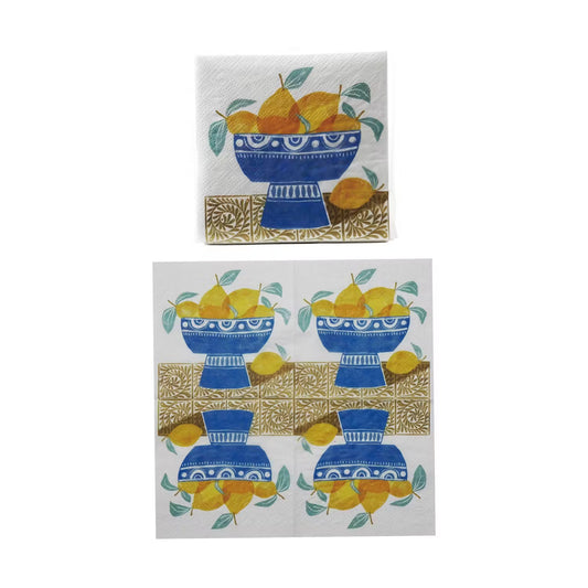 Paper Cocktail Napkins, Fruit Bowl Pattern (50ct)