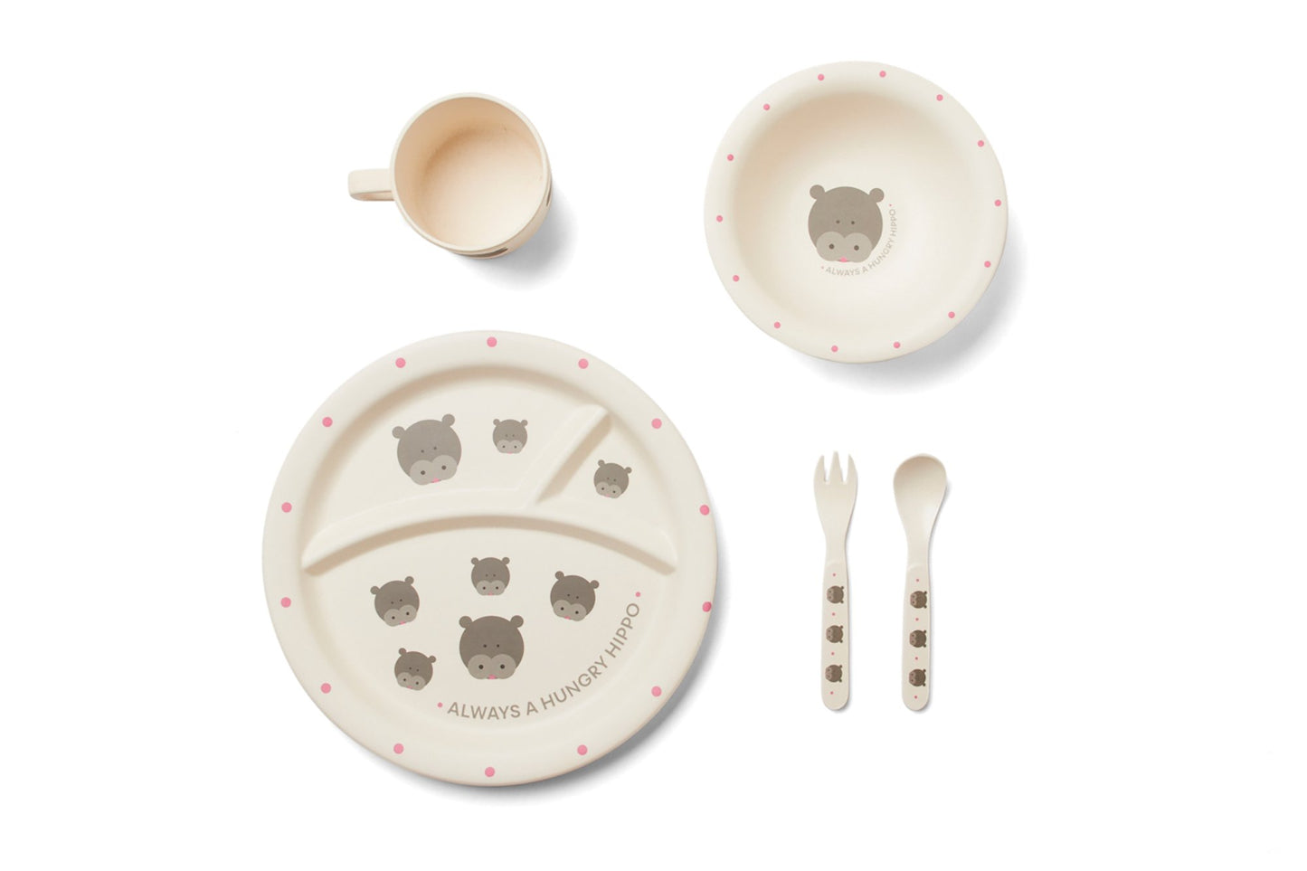 Red Rover 5 piece Kids Dinner Set- Hippo