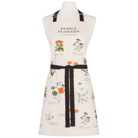 Edible Flowers Vintage Fine Print Apron