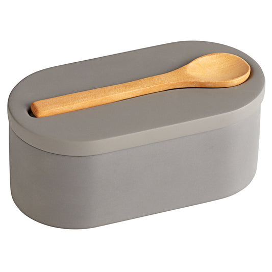 Cement Salt Cellar with Spoon
