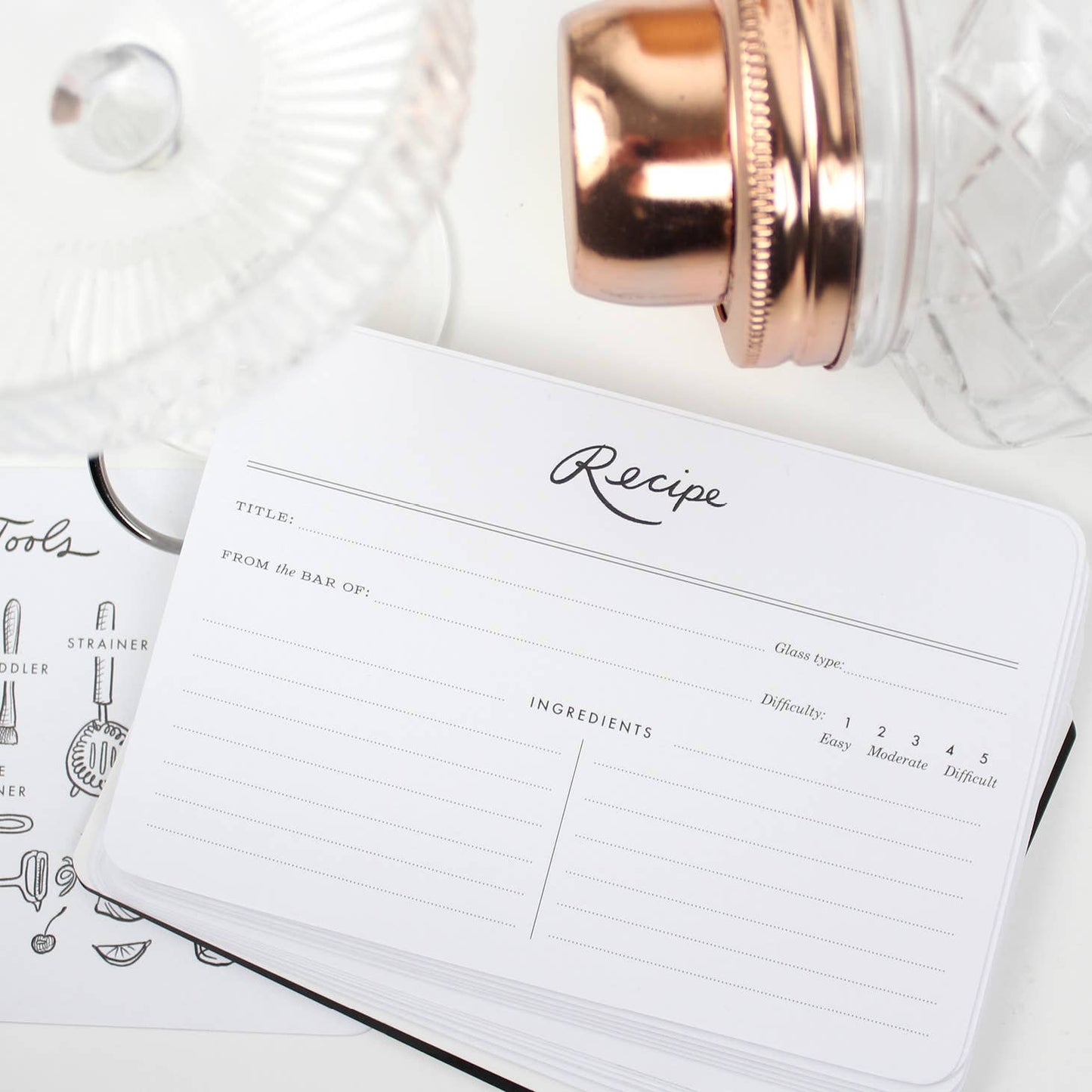 Cocktail Recipe Cards Ring