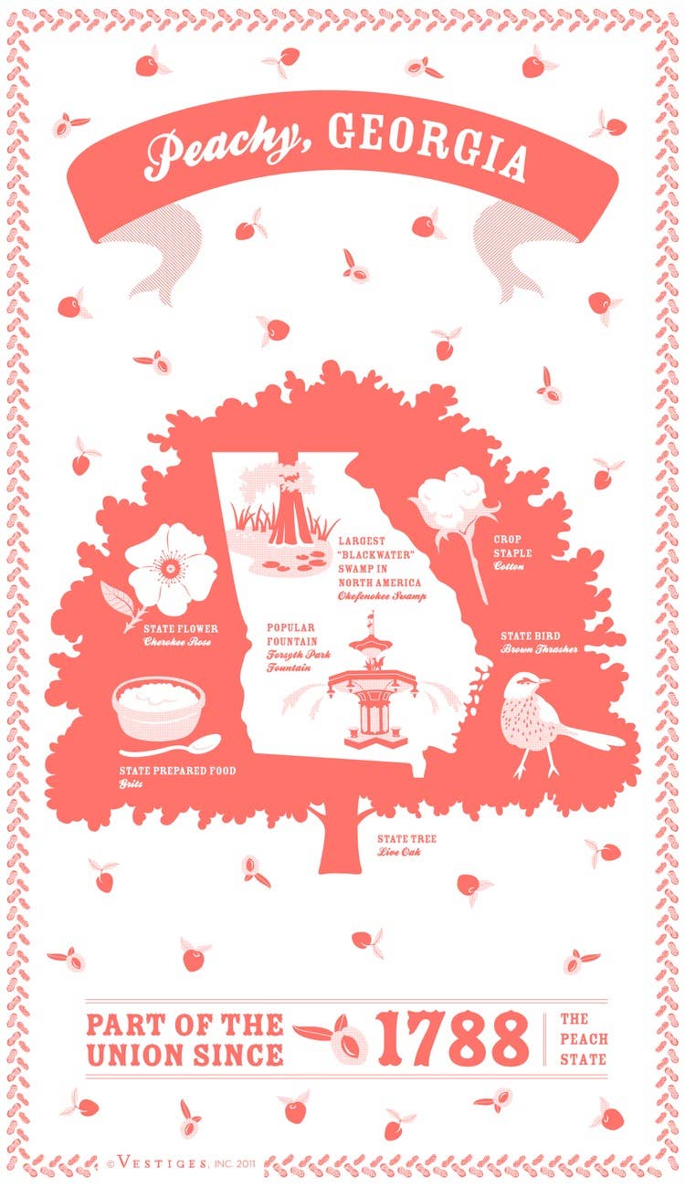 Georgia State Tea Towel
