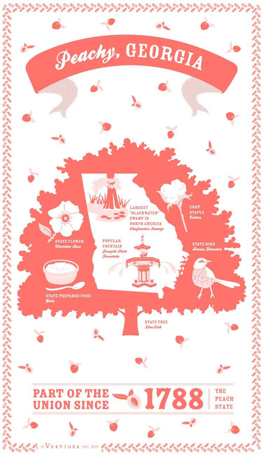 Georgia State Tea Towel