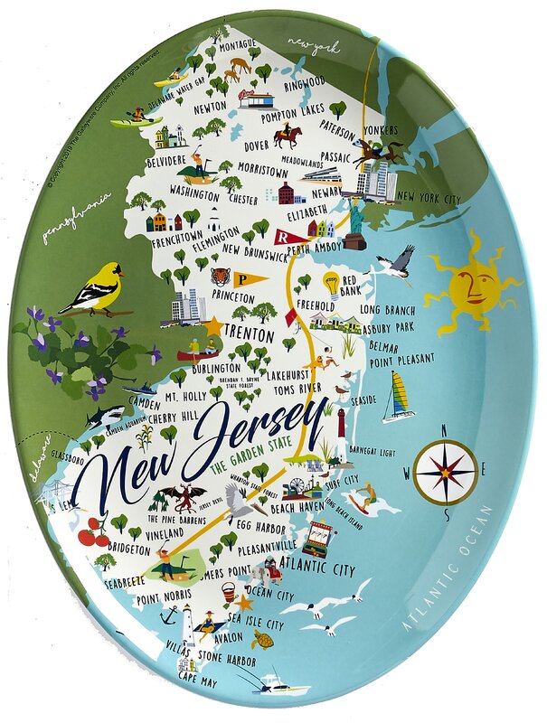 NJ Melamine platter 16"