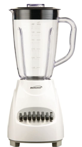 Brentwood JB-220W 12-Speed Blender with Plastic Jar