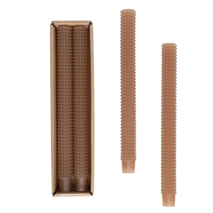 10"H Unscented Hobnail Taper Candles