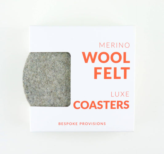Wool Felt Coasters : Light Heather Grey